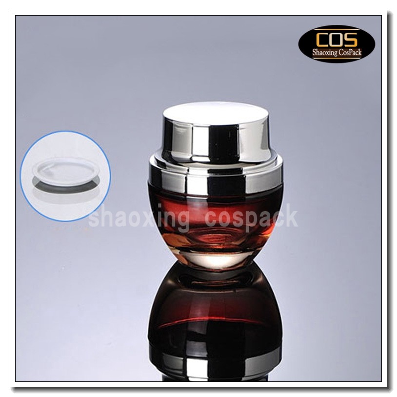 JGX40-30ml red cosmetic jar glass (1)