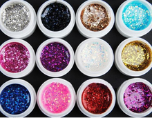 one piece 12 Color Large sequins Glitter UV Nail Gel Acrylic Polish styling nail tools makeup