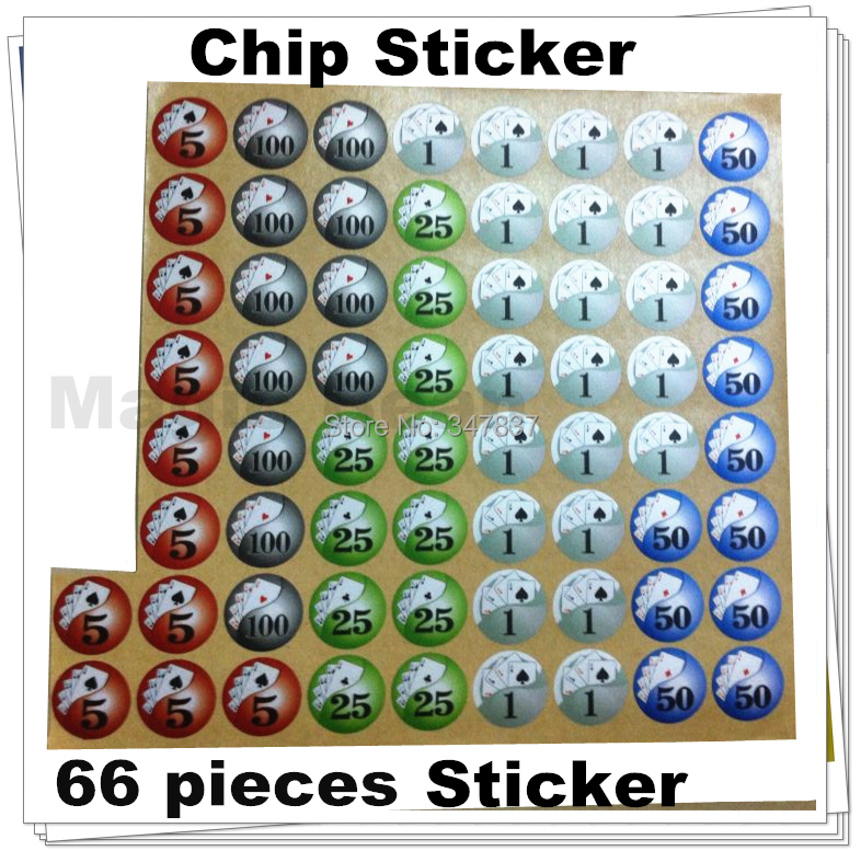 Poker chip value stickers