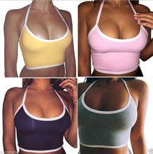 2016 New Summer Women’s Sexy Boho Tank Bustier Bra Vest Crop Top Cami Basic Solid Sleeveless Crop Tank Tops