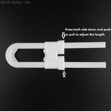 4 pcs New Long Plastic U shaped Adjustable Baby Kids Child Infant Safety Care Guard Cabinet Cupboard Door Guard Protector Lock