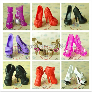 Free Shipping 5pairs Doll shoes for monster high doll,Original Monster High Dolls Shoes Good Quality