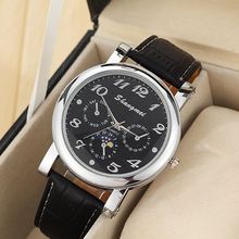 2015 new men costly quartz watches, fashion leisure business men’s watch, leather strap brand sports watch, watch a gift