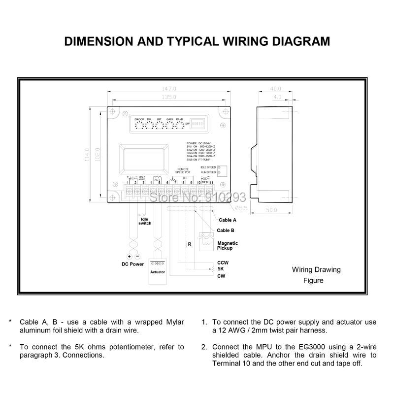 Description Picture 2 of itemEG3000 EG2000 Generator Engine Governor Speed Controller Module Regulator Electronic Control Panel Brushless Genset Spare Parts