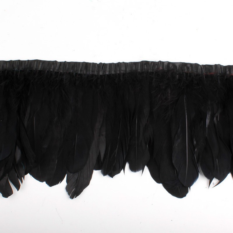 black goose feather trim