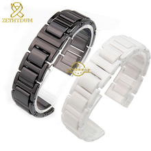 Ceramic watchband strap watch bracelet white or black watch band 14 16 18 20mm woman wristwatches band wristband accessories