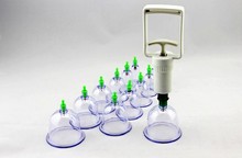 free shipping 12 pcs 1 sets vacuum cupping device vacuum pull cylinders cupping kit body suction