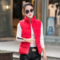 2016 Winter Single breasted Down Jacket Stand Collar Female Short Down Cotton Vest Girl