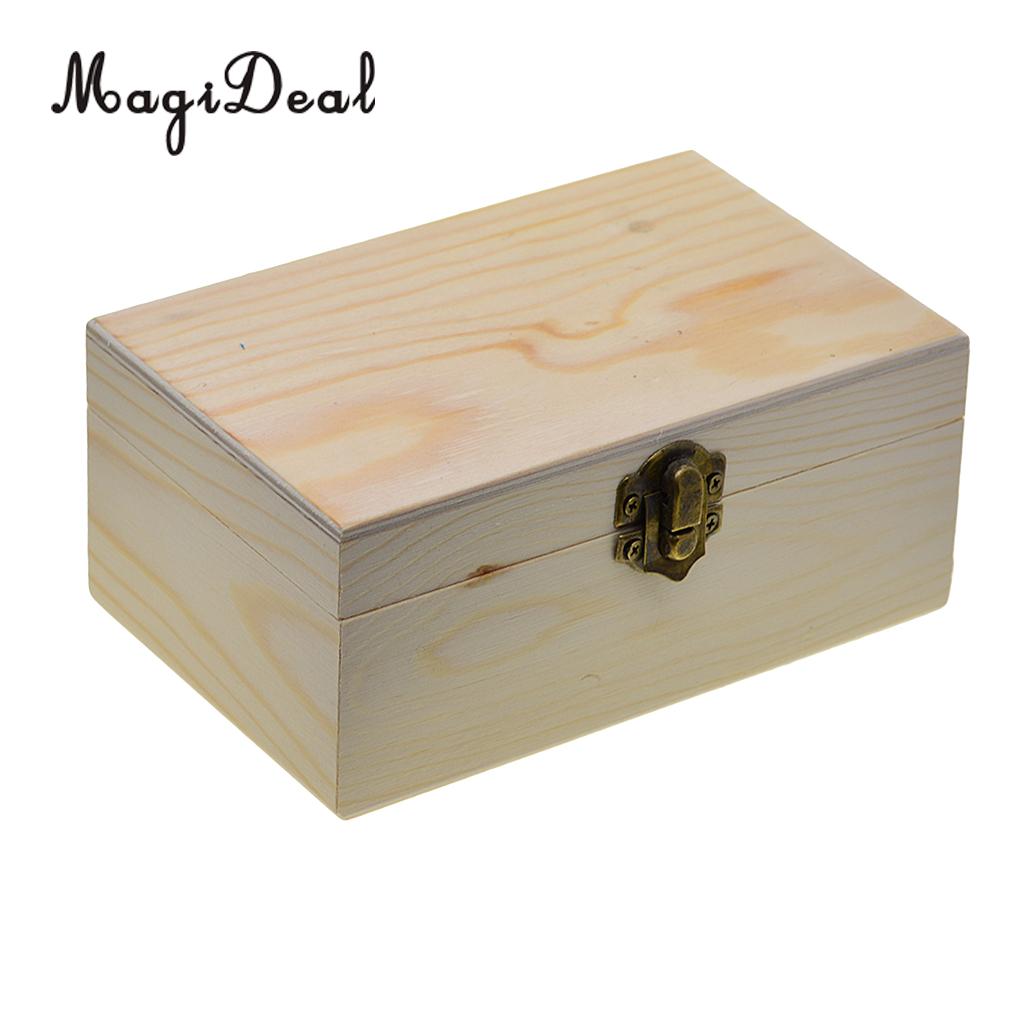wooden craft box with lid
