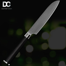 Global Damascus Kitchen Knives 5 Inch Santoku Knife Veins Steel 9Cr18Mov Cooking Tools With Black Handle Kitchen Accessories