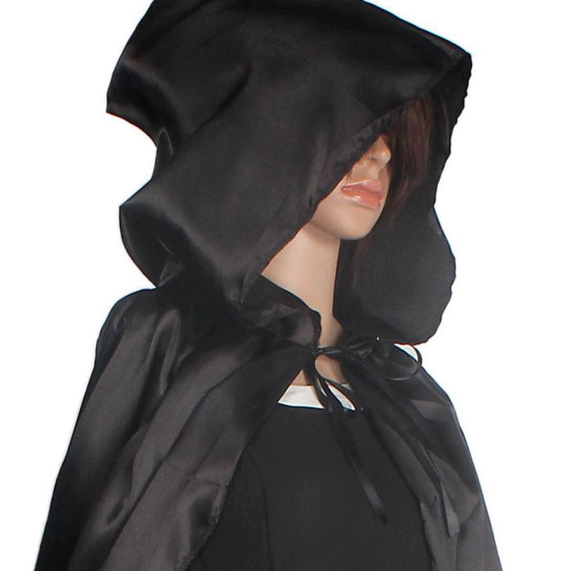 Free shipping 1PC Witch Spirit Cosplay Tops Hooded Cloak Coat Wicca Robe Medieval Capes Shawl Halloween