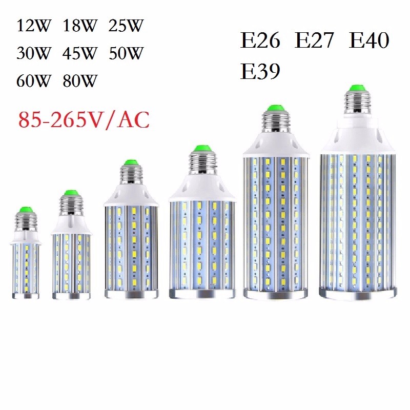 Description Picture 5 of itemE26 E27 E39 E40 12W 18W 25W 30W 40W 50W 60W 80W 100W LED Corn Bulbs SMD led Lights Lampada Chandelier Ceiling LED lamp Spotlight