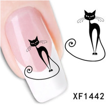 1 Sheet Nail Art Water transfer Stickers Decals Beauty Manicure Lovely Curtoon Cat Facial Expression Sticker