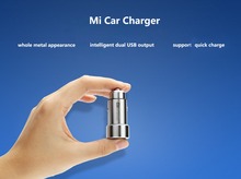 Free shipping 100% Original Xiaomi MI Car Charger Metal Appearance Dual USB Output Quick Charge For Tablets And Mobile Phones