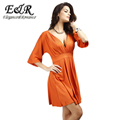 2016 New Fashion European And American Style Solid Color Deep V neck Halter Sexy Dress Nightclub