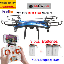 Free Shipping by DHL or FEDEX X6sw 2.4G 6-Axis RC helicopter drones quadcopter With HD Camera 2.0MP WIFI real-time transmission