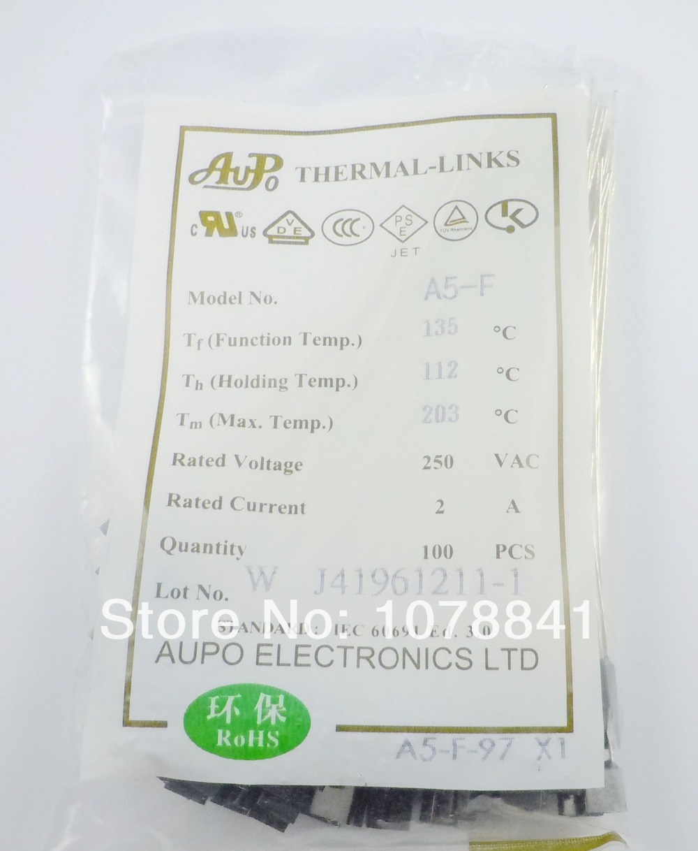 Купить 50 шт / много aupo тепловой предохранитель 250В 2а a5-f 135 ...