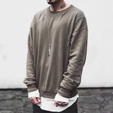 2016 fashion brand streetwear baggy men broken ripped hoodies sweatshirt yeezy crewneck Oversized kanye west destroy clothing