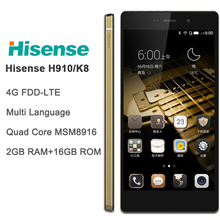 Hisense H910/ K8 Mobile Phone 2G RAM 16G ROM 5.5 Inch Octa-Core 4G FDD-LTE Dual Sim 13MP Camera 1080P 2750mAh Hisense C20