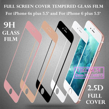 for iPhone 6s plus i6+ 5.5″ Full Coverage Premium Tempered Glass Screen Protector mobile protective film clear explosion proof