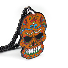 Suger Skull New Car Auto Fashion Pendant JDM Interior Rear View Mirror Ornament Hanging Dangle Charm Acrylic Duplex Car-Styling