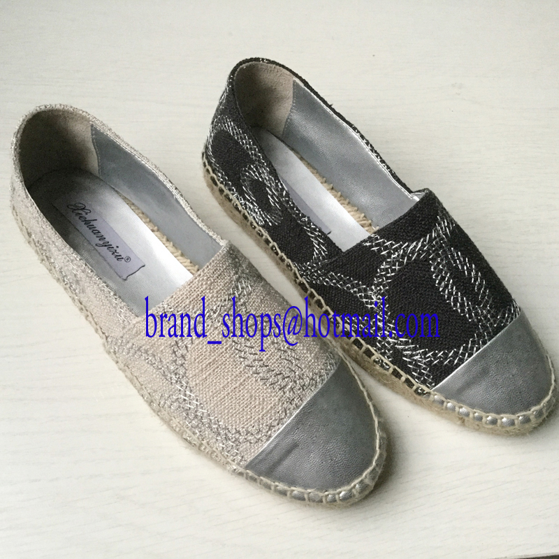 2016 Newest Arrival Denim Hemp Espadrilles Shoes High Quality Fashion Brand Casual Canvas Classic Creepers Loafers