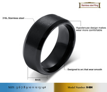 Fashion black men ring stainless steel ring o the jewelry wholesale wedding rings