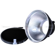 Combo: 18cm Metal Lame Shade Reflector Softbox Diffuser + Honeycomb Grid for Bowens Mount Photo Studio Strobe Flash