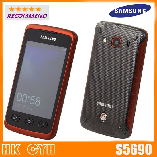 S5690 Original phone Samsung S5690 waterproof cell phones WIFI GPS 3 15MP Camera Cheap android Smartphone