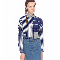 Elina woman 2015 striped offcie shirts blouses blusas feminino long sleeve blusas y camisas mujer roupas chemisier femme