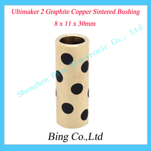 4pcs/lot Ultimaker 2 Graphite Copper Sintered Bushing 8*11*30mm Self – lubricating bearing 3d Printer Parts lubricating bearing