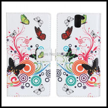 100 pcs/lot New arrival!Flower With Stand Holder Luxury flip leather case For Oneplus one/One plus one+Card Slot