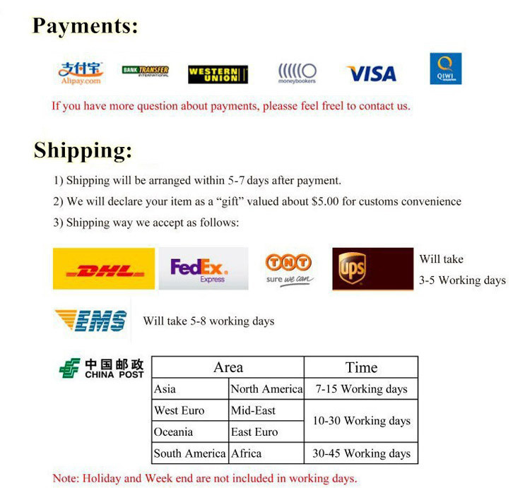 payment and shipping