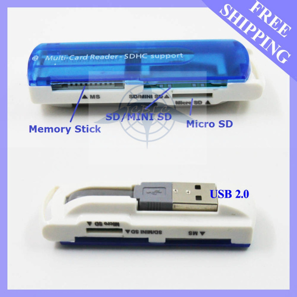 3PCS/LOT FREE SHIPPING USB 2.0 MULTI IN 1 MEMORY C...