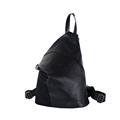 Chic Zipper Magnetic Button Bag Women Solid Color Fashion Backpack Designer Simple High Quality Backpack Black