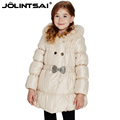 2016 New Winter Coat Girl Cotton Padded Jackets For Girls Baby Outerwear Fur Hooded Children s