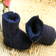 Genuine leather boots baby shoes 0 2year baby wool boots boy girl shoes toddler snow boots