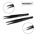 2pcs set ESD 12 ESD 15 stainless non magnetic eyelash extension tweezers eyelash tweezers false eyelash