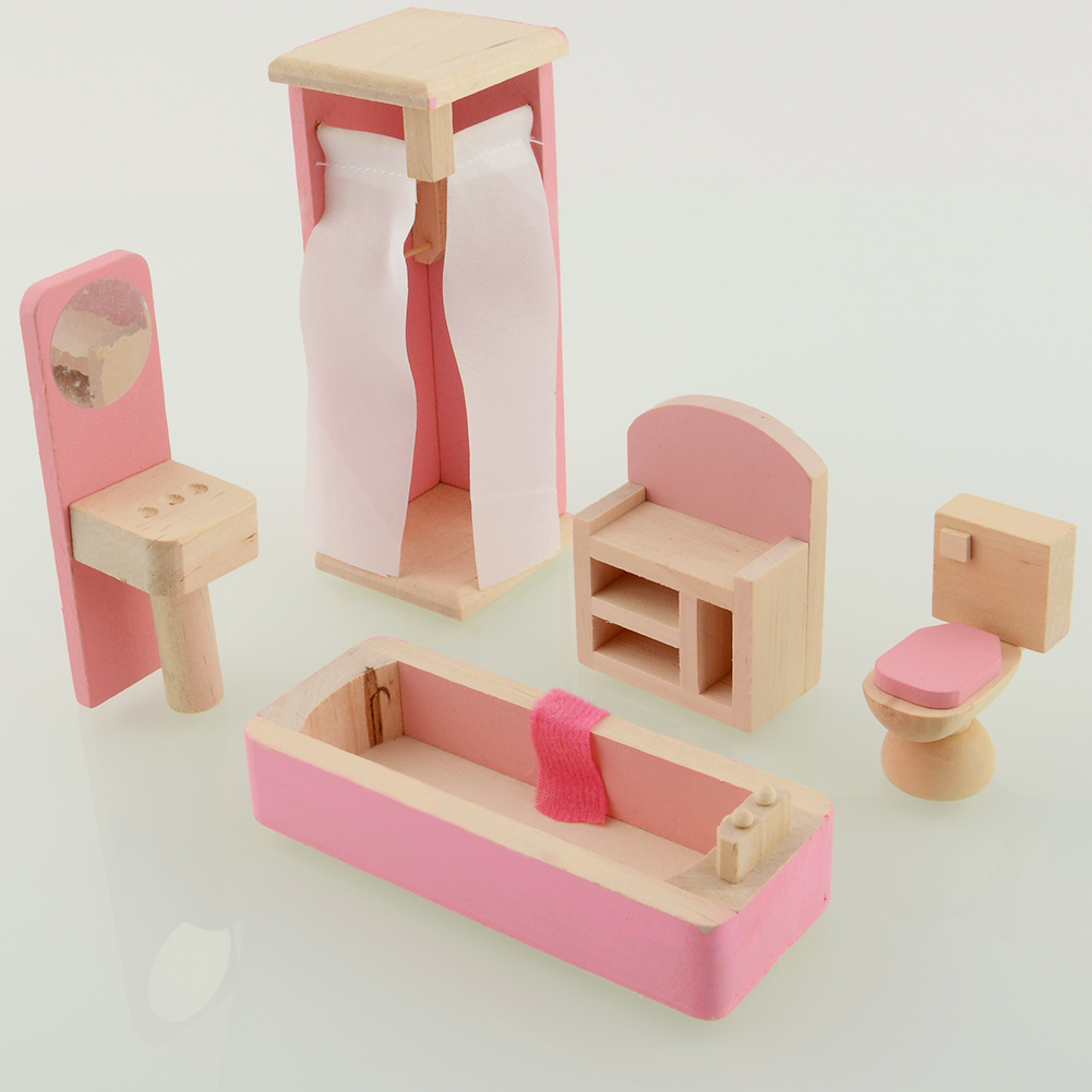 Купить деревянная кукла ванной мебель кукольная миниатюра для детей ...