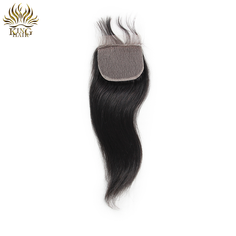 Unprocessed 6A Virgin Malaysian Silk Base Closure Straight  Bleached Knots Free Middle Three Part Swiss Silk Top Lace Closure
