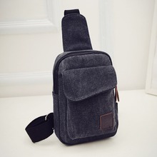 Brand NEW Unisex Canvas Chest Backpack Hiking Sport Crossbody Backpack Black Color Shoulder Bag Women Men