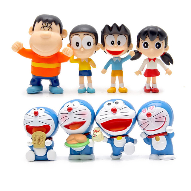 8 шт./лот милый Doraemon мини игрушки полный комплект другой стиль мини Doraemon модель аниме мультфильм фигурку бесплатная доставка