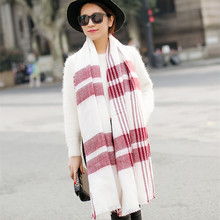 Fashion 200x100cm Winter keep warm acrylic cashmere tartan plaid scarf brand blanket shawl for Lady Women Girl