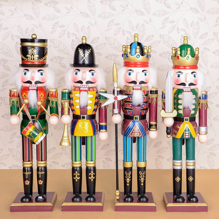 4 pcs lot Brand new handmade Wood craft 30 cm jumbo puppet Nutcracker doll