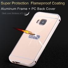 For HTC M9 Cases 1MM Slim Aluminum Metal + Acrylic Back Case For HTC One M9 Gold Ultrathin Phone Accessories Cover Shell M9 FLM