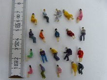 100pcs Painted Seated People 1:100 model Figures Train Railroad Layout Passengers HO Scale