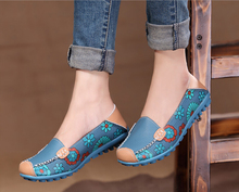 New 2015 hot sale summer Fall Women genuine leather flats soft leather shoes women s round