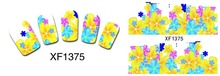 50Sheets XF1372 1421 Nail Art Flower Water Tranfer Sticker Nails Beauty Wraps Foil Polish Decals Temporary