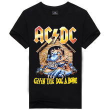 Fashion 3D Creative ACDC Dog Shirt Men’s Crazy Band Personality Man Print Short Tops Tees T-Shirts
