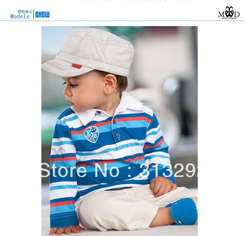 HL8204, 5sets/lot, baby children 2pcs clothing set, Long sleeve stripe T shirt + denim pant for 1-3 year.